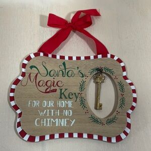 Santa's Magic Key Wooden Sign Holiday Decoration